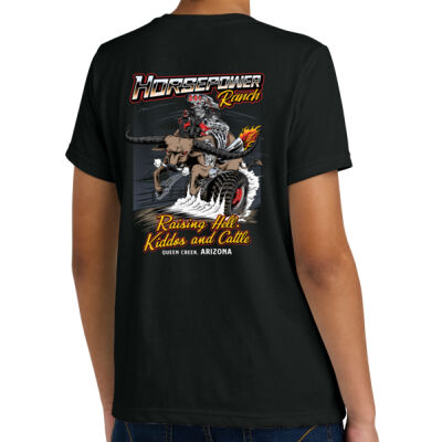 Youth Standard Lightweight Raising Hell, Kiddos, & Cattle Black Tee Thumbnail