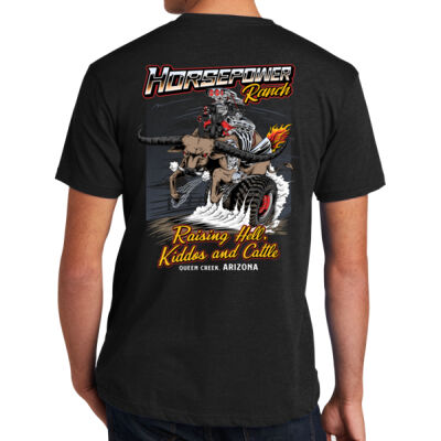 Men's Standard Lightweight Raising Hell, Kiddos, & Cattle Black Tee Thumbnail