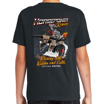 Youth Premium Heavyweight Raising Hell, Kiddos, & Cattle Black Tee Thumbnail