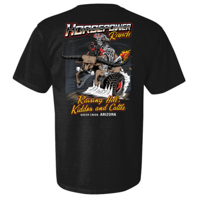 Men's Premium Heavyweight Raising Hell, Kiddos, & Cattle Black Tee Thumbnail