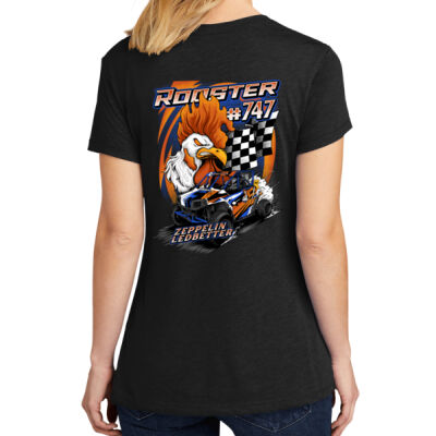 Women's Standard Lightweight Zeppelin Ledbetter Rooster 1 Black Tee Thumbnail