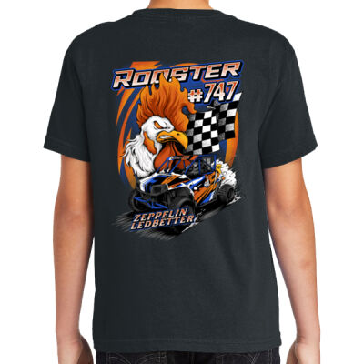 Youth Premium Heavyweight Zeppelin Ledbetter Rooster 1 Black Tee Thumbnail