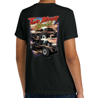 Youth Standard Lightweight Two Blown Bucks Black Tee Thumbnail