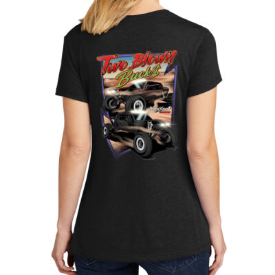 Women's Standard Lightweight Two Blown Bucks Black Tee Thumbnail