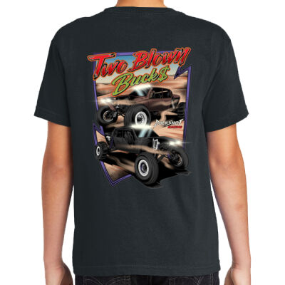 Youth Premium Heavyweight Two Blown Bucks Black Tee Thumbnail