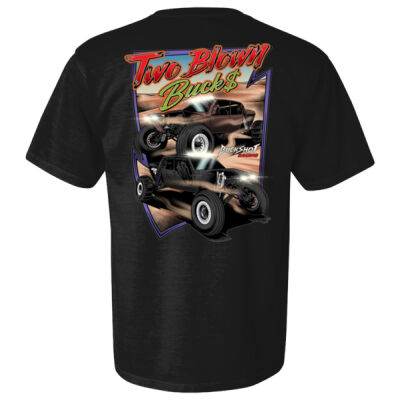 Men's Premium Heavyweight Two Blown Bucks Black Tee Thumbnail