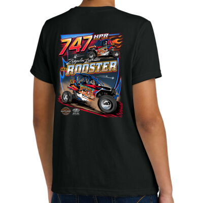 Youth Standard Lightweight Zeppelin Ledbetter Rooster 2  Black Tee Thumbnail