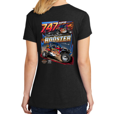 Women's Standard Lightweight Zeppelin Ledbetter Rooster 2  Black Tee Thumbnail