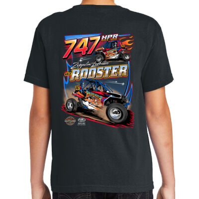 Youth Premium Heavyweight Zeppelin Ledbetter Rooster 2  Black Tee Thumbnail