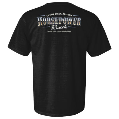 Men's Premium Heavyweight HorsePower Ranch Black Tee Thumbnail