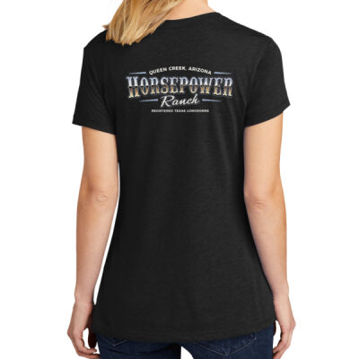 Women's Standard Lightweight HorsePower Ranch Black Tee Thumbnail