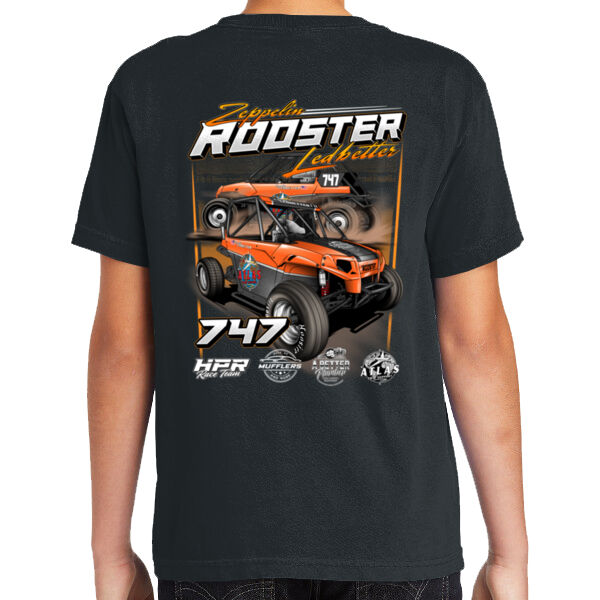 Youth Premium Heavyweight Zeppelin Ledbetter Rooster 3 Black Tee Thumbnail