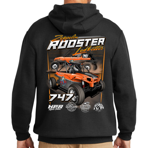 Men's Premium Carhartt Zeppelin Ledbetter Rooster 3 Black Hooded Sweatshirt Thumbnail