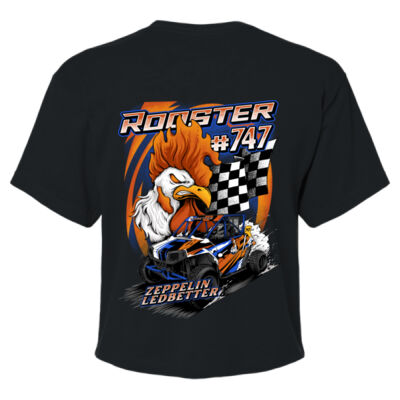 Zeppelin Ledbetter Rooster 1 Black Crop Top Thumbnail
