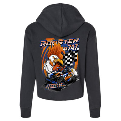 Zeppelin Ledbetter Rooster 1 Black Sueded Crop hooded Sweatshirt Thumbnail