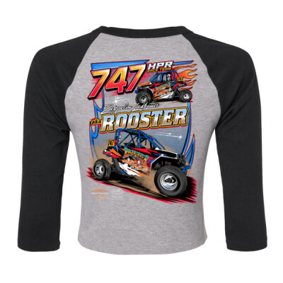 Zeppelin Ledbetter Rooster 2 Black Raglan baby Tee Thumbnail