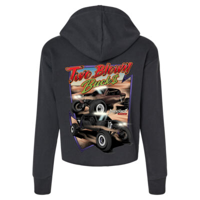 Two Blown Bucks Black Crop Hooded Sweatshirt Thumbnail