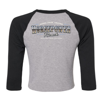 Horsepower Ranch Women's Black Raglan Baby Tee Thumbnail