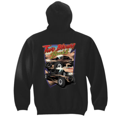 Youth Standard Two Blown Bucks Black Hooded Sweatshirt Thumbnail