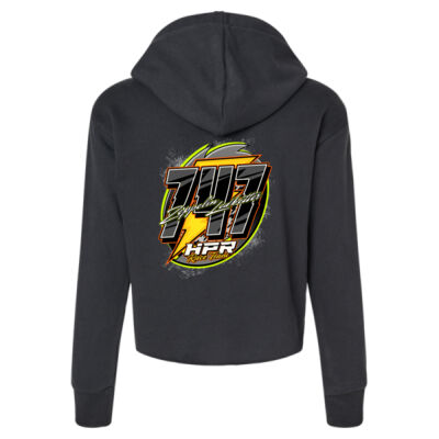 747 Zeppelin Black Sueded Crop Hooded Sweatshirt Thumbnail
