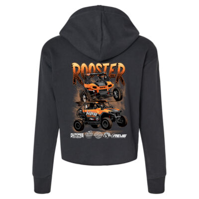 Zeppelin Ledbetter Rooster 5 Black Sueded Crop Hooded Sweatshirt Thumbnail
