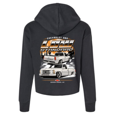 Low Standard Black Sueded Crop Hooded Sweatshirt Thumbnail