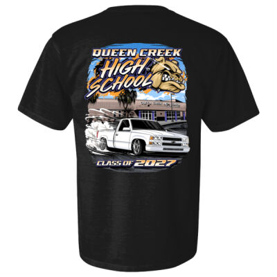 Men's Premium Heavyweight Queen Creek High School Black Tee Thumbnail