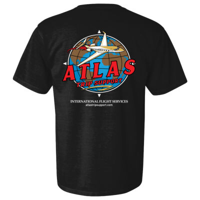 Men's Premium Heavyweight Atlas Trip Support Black Tee Thumbnail
