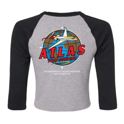 Atlas Trip Support Black Raglan baby Tee  Thumbnail